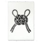 Black and white Carrick Double Bend nautical knot print on handmade Nepalese paper with deckled edges.