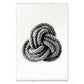 Black and white Carrick Nautical Knot rope art print on handmade Nepalese paper with deckled edges.
