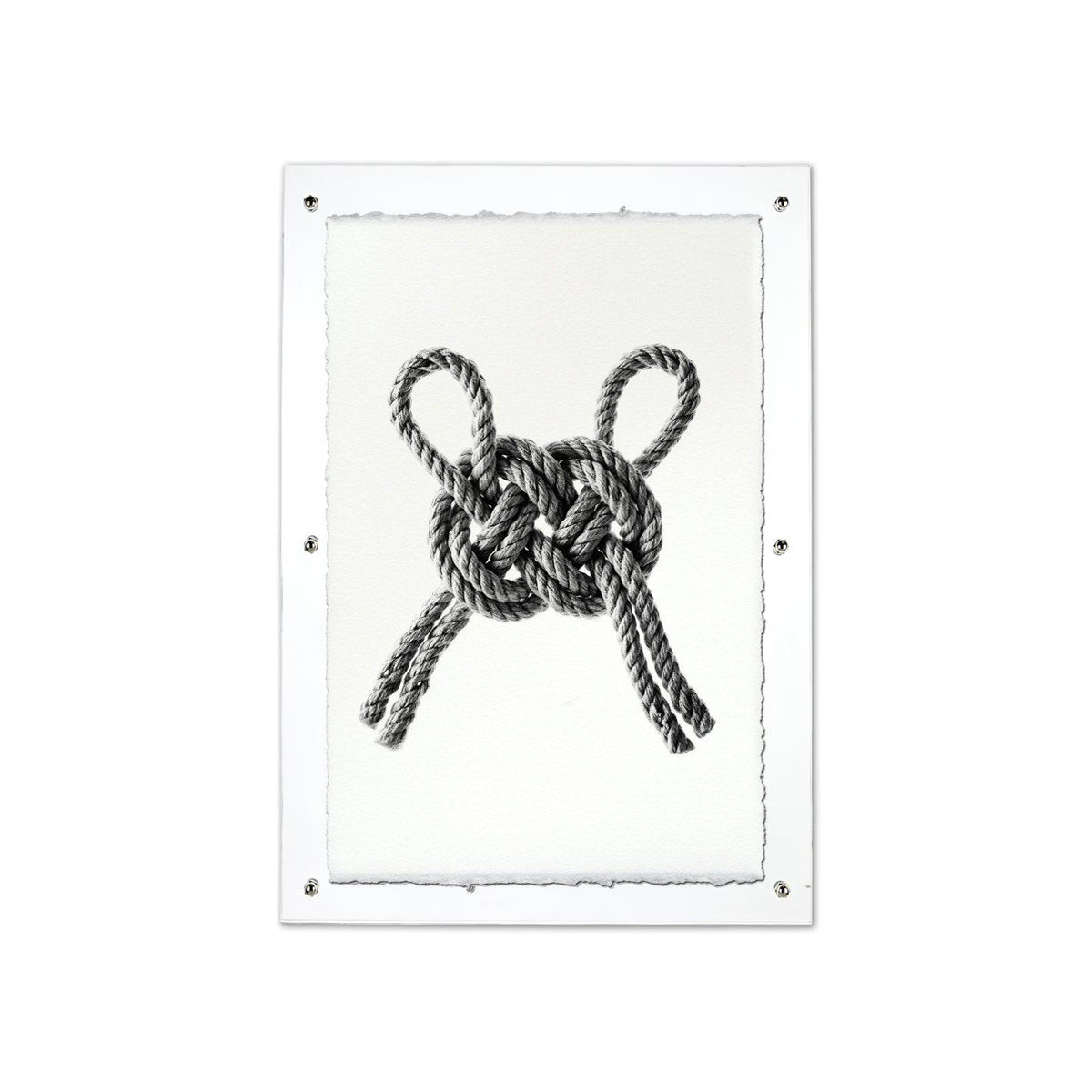 Carrick Double Bend Nautical Knot framed handmade paper wall art print 20"x30"