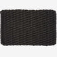 Charcoal braided rope doormat, handwoven, rectangular, with a textured, durable design.
