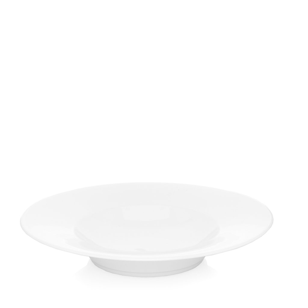 HG Classic white porcelain soup bowl/plate, 9" diameter, with a wide rim.