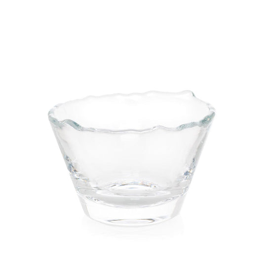 Clear glass hand made cereal bowl 