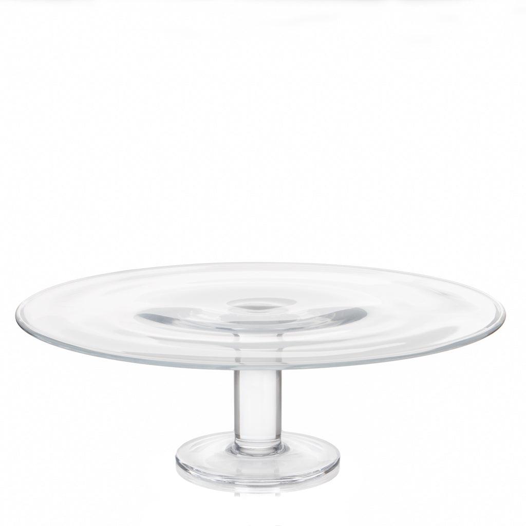 Extra Large Konstantin clear glass cake stand, 15.75" diameter, simple and timeless design.