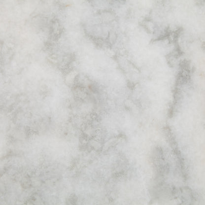 White marble with subtle grey veining, a close-up texture.