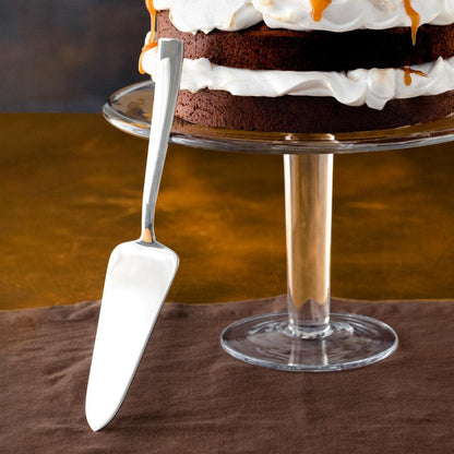 Gio Ponti Satin Silverplate Cake Server, 10.5" L, with a sleek, minimalist design.