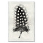 Black and white Guinea Fowl feather print on textured Nepalese handmade paper wall art.