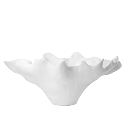 White Montes Doggett Ceramic Centerpiece 4773, oversized organic-shaped, 18"L x 17"W x 11"H.