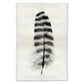 Barred Rock Hen feather print, black and white, on textured handmade Nepalese paper.
