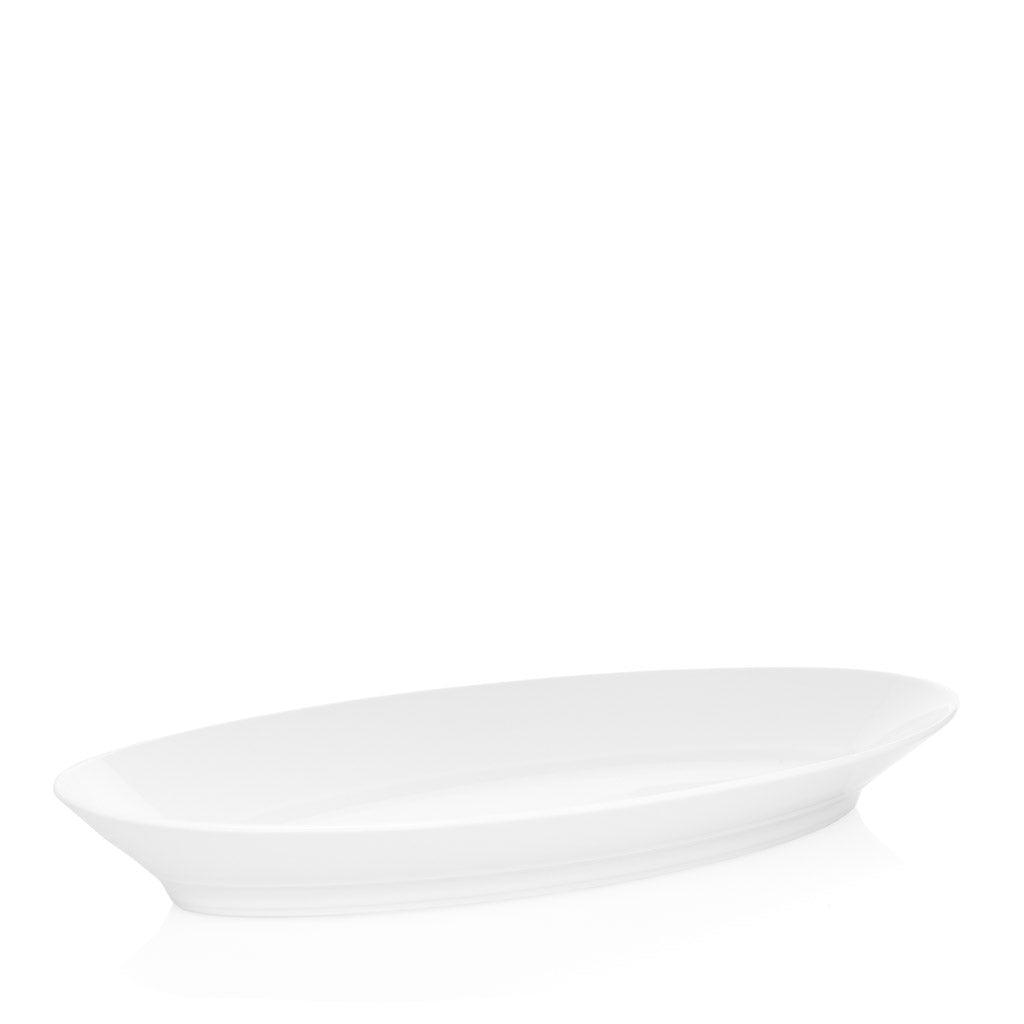 HG Classic white porcelain oval serving platter, 18.5" long, with a clean silhouette.
