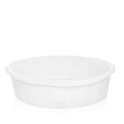 HG Handmade Ceramic Round Baking Dish, creamy white glaze, 11"Dia, by Montes Doggett.