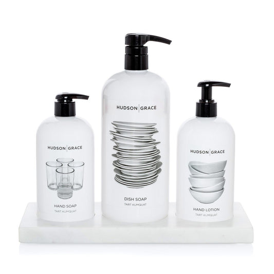 HG Dish Soap, Hand Soap, Lotion & Marble Tray Set