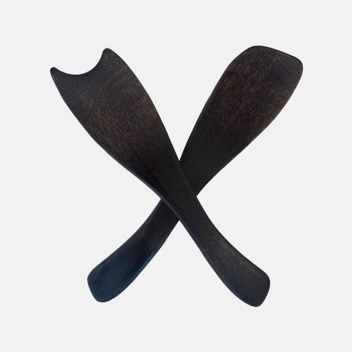 Ebonized Rustic Salad Servers - Hudson Grace