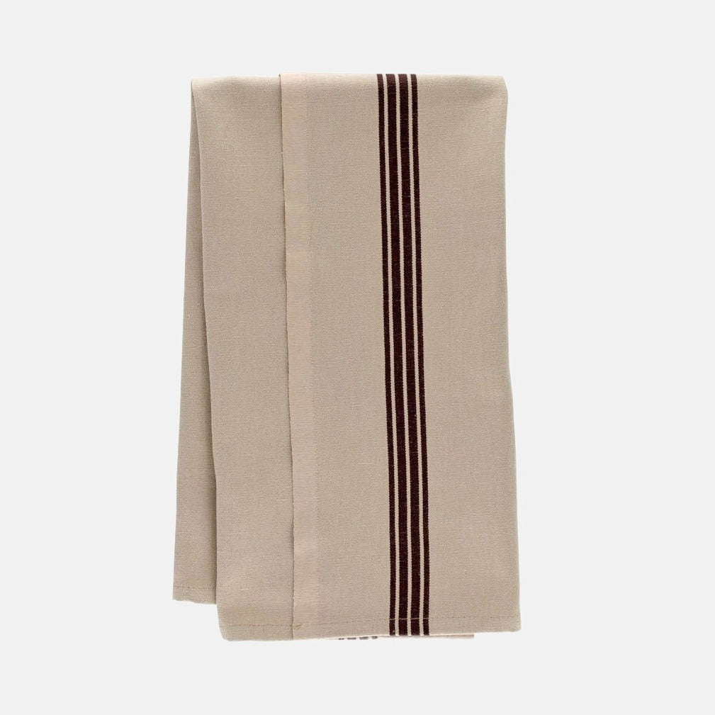 khaki piano stripe hand towel stacked