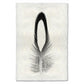 Black and white Lady Amherst Pheasant feather print on textured Nepalese handmade paper, vertical orientation.