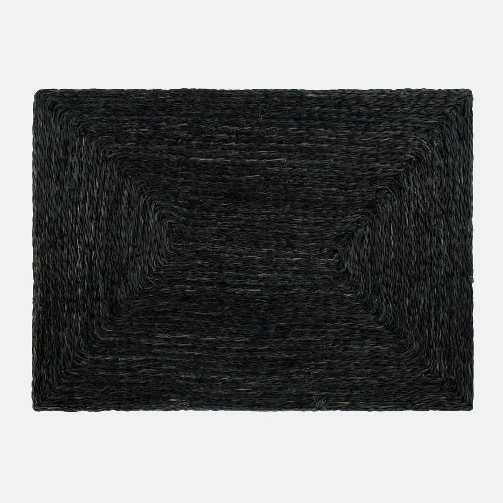 Lanai Black Abaca Woven Rectangular Placemat - Hudson Grace