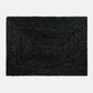 Black abaca woven rectangular placemat with a concentric square design.