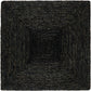 Lanai Black Abaca Woven Square Placemat with a concentric square pattern.
