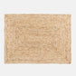 Natural abaca woven rectangular placemat with a concentric square design.