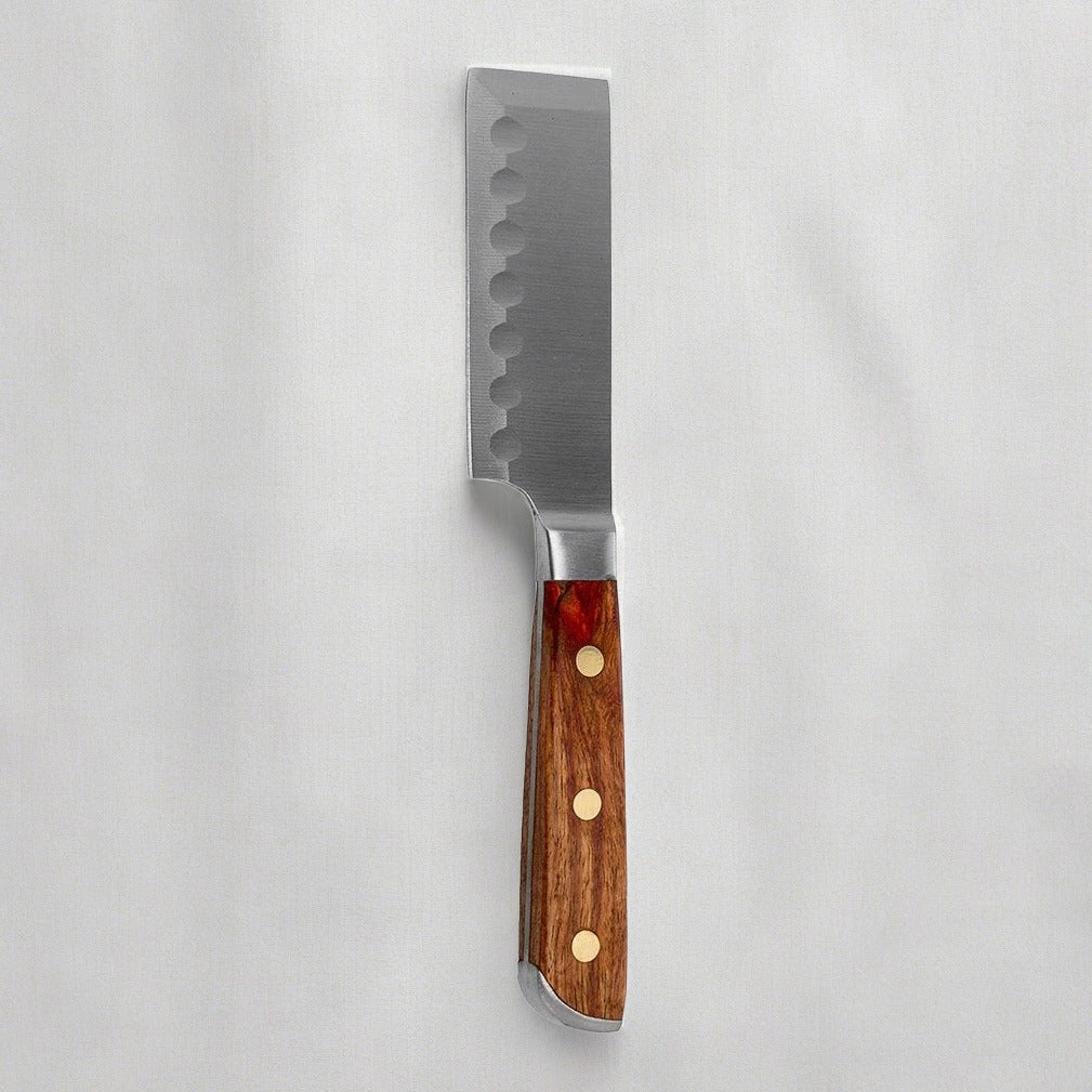 Wooden handled cheese knife
