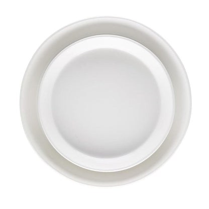 White Luce Small Ceramic Serving Dish, 11.5"Dia, high-fired earthenware, hand-glazed.