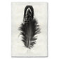 Mallard Duck feather print on handmade Nepalese paper, black and white, worn look, traditional and modern style.