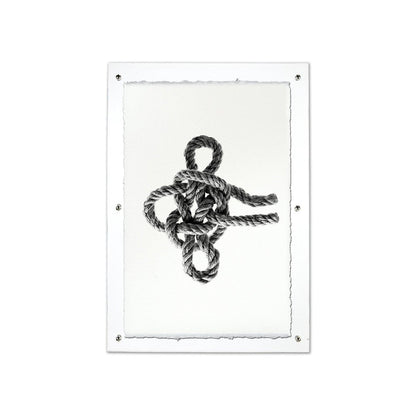 Masthead Nautical Knot framed handmade paper wall art print 20"x30"