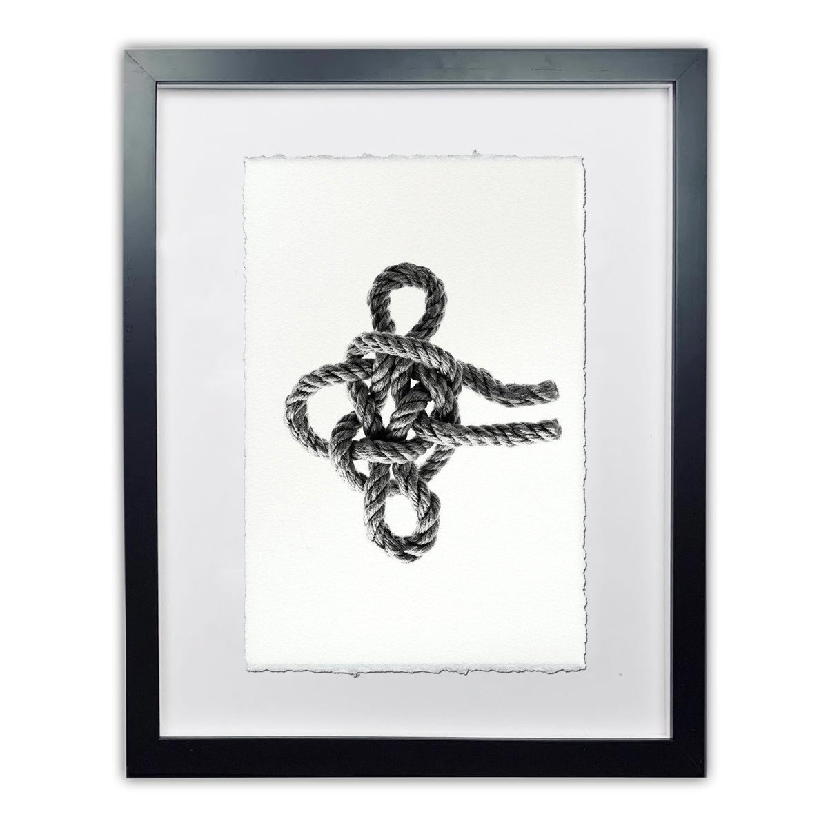 Masthead Nautical Knot framed handmade paper wall art print 9"x14"