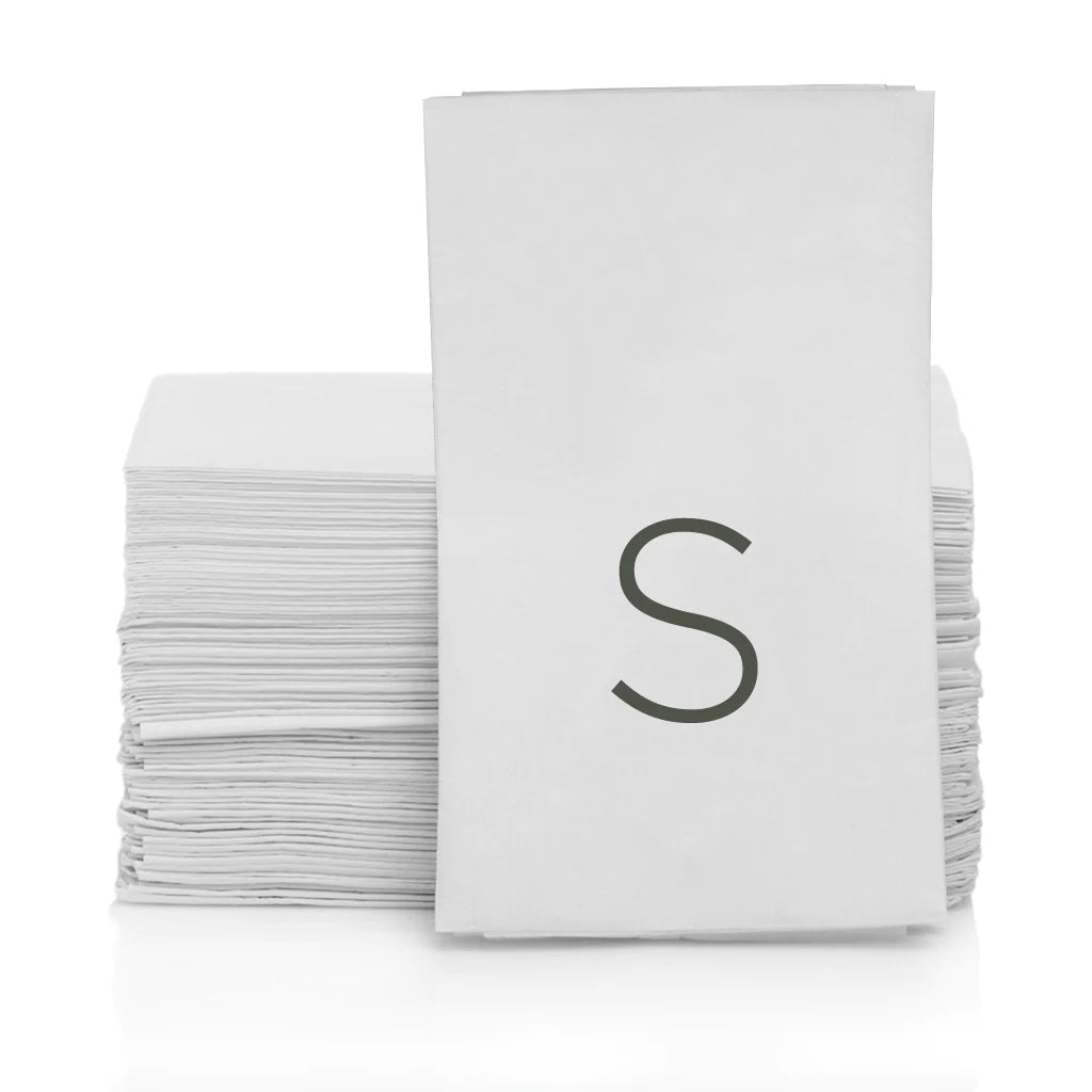 Monogram Paper Guest / Hand Towels, A-Z - Hudson Grace