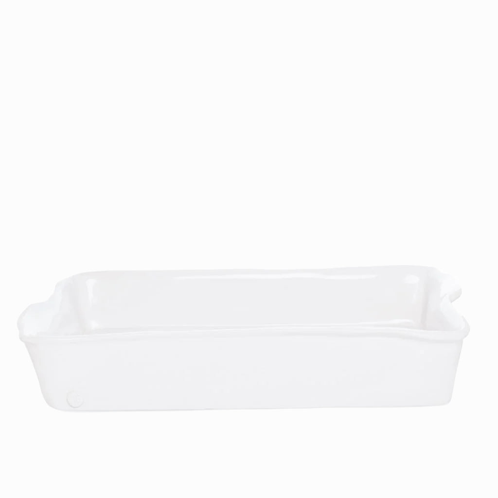 HG Handmade Ceramic Rectangular Baking Dish 4904 by Montes Doggett, creamy white glaze.