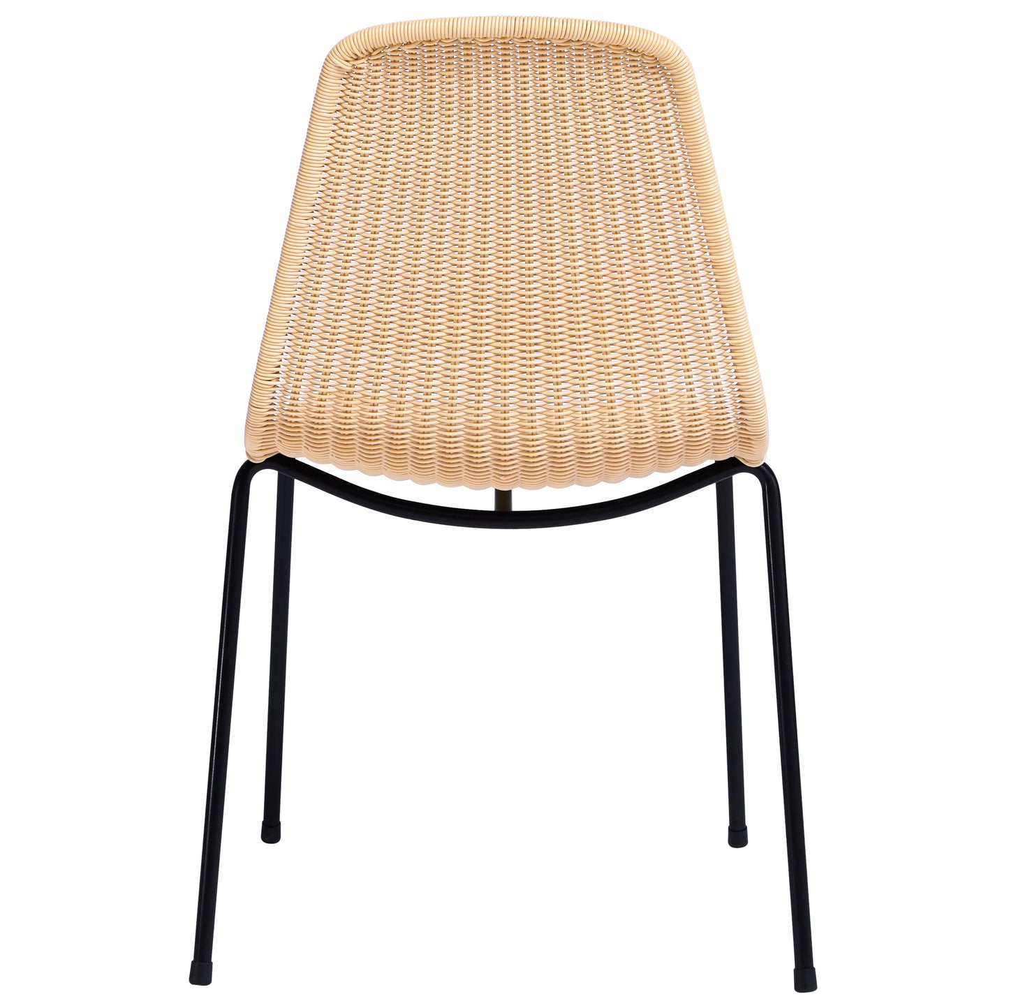 Natural wheat rattan "Basket" dining chair with black steel frame, designed by Gian Franco Legler.