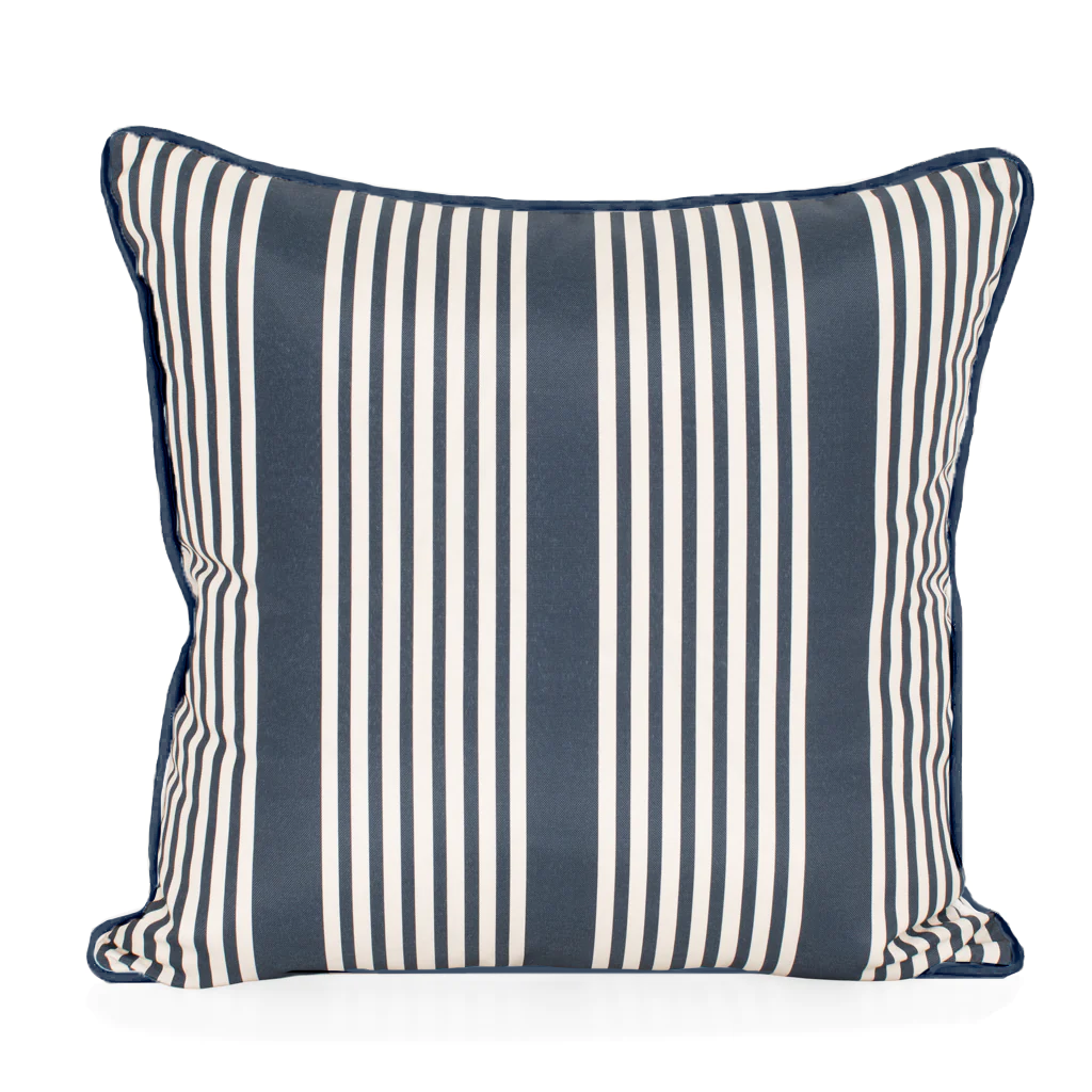 White and navy sales cushions