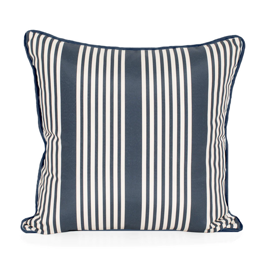 Bristol Navy Thin Stripe 22" Outdoor Pillow