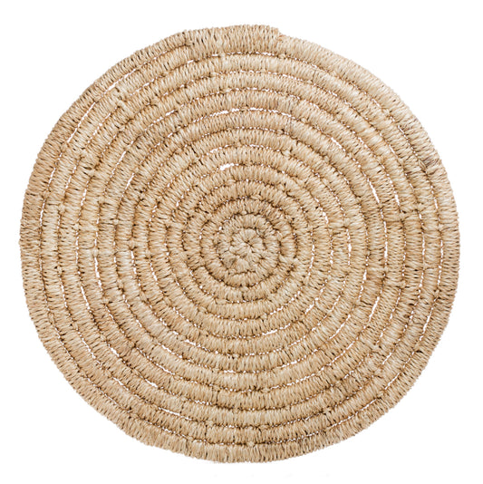 Hudson Grace Thick Coiled Abaca Placemat, Natural