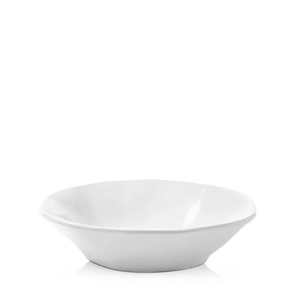 Organic Low Bowl, 9" creamy white ceramic with subtle organic edges.