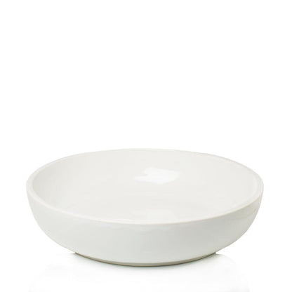 Large white ceramic Piatto Riso serve bowl, 15" diameter, with a sleek, simple design.