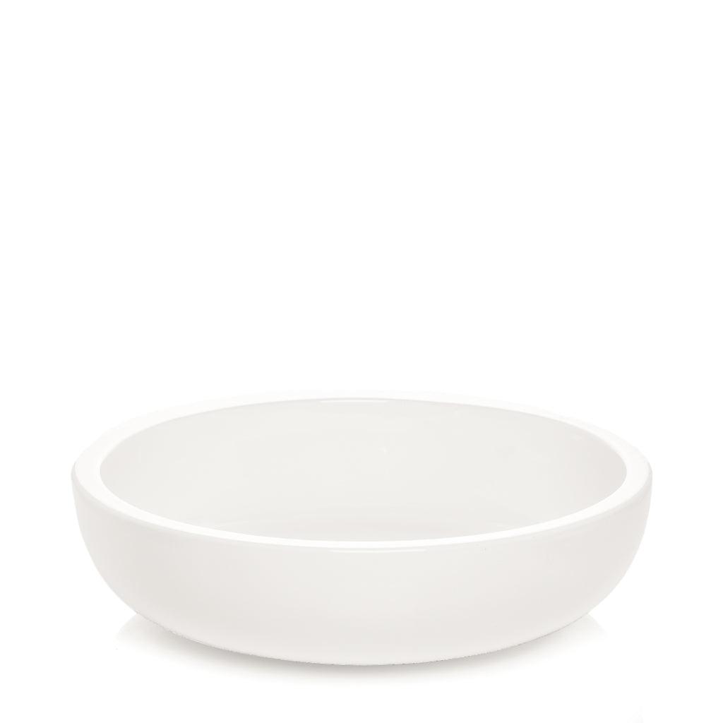 White Piatto Riso small ceramic serve bowl, 11.75"Dia x 3"H, sleek and simple design.