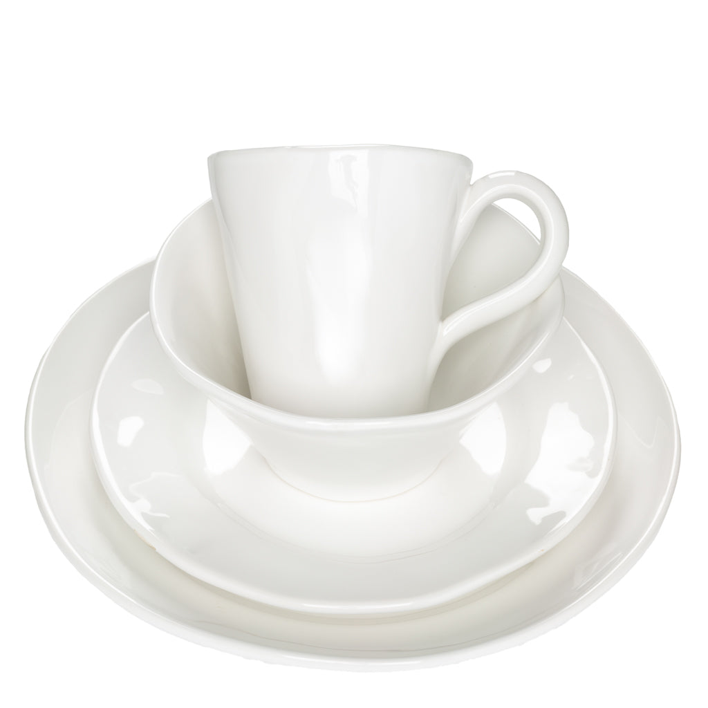 White ceramic organic dinnerware