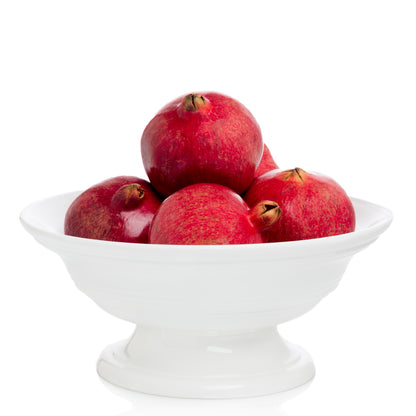Hudson Grace round ceramic footed bowl with pomegranates 