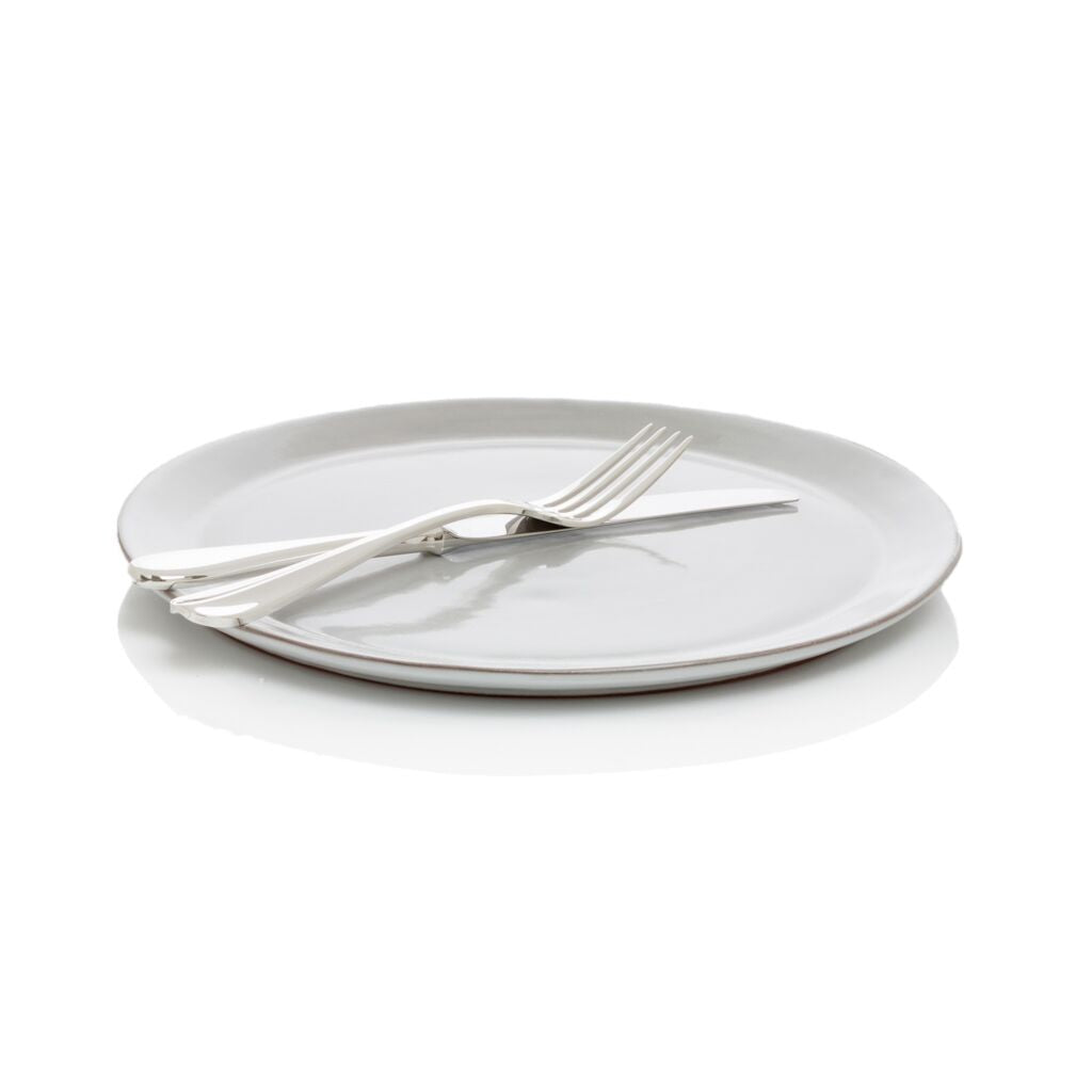 Stone Dinner Plate with knife and fork