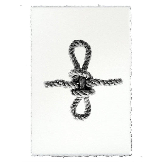 Sheepshank Nautical Knot handmade paper wall art print 40"x60"