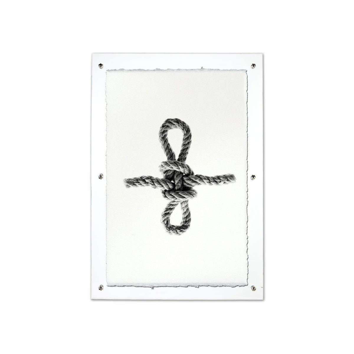 Sheepshank Nautical Knot framed handmade paper wall art print 20"x30"