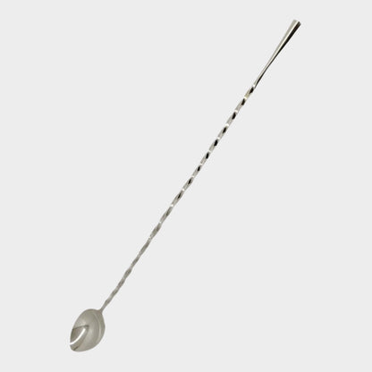 HG Silverplate Long Bar Stirrer Spoon with a twisted stem and small bowl.