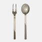 Stile Ice Champagne 2-piece serving set: 10"L 18/10 stainless steel fork and spoon with mirror-polished finish.