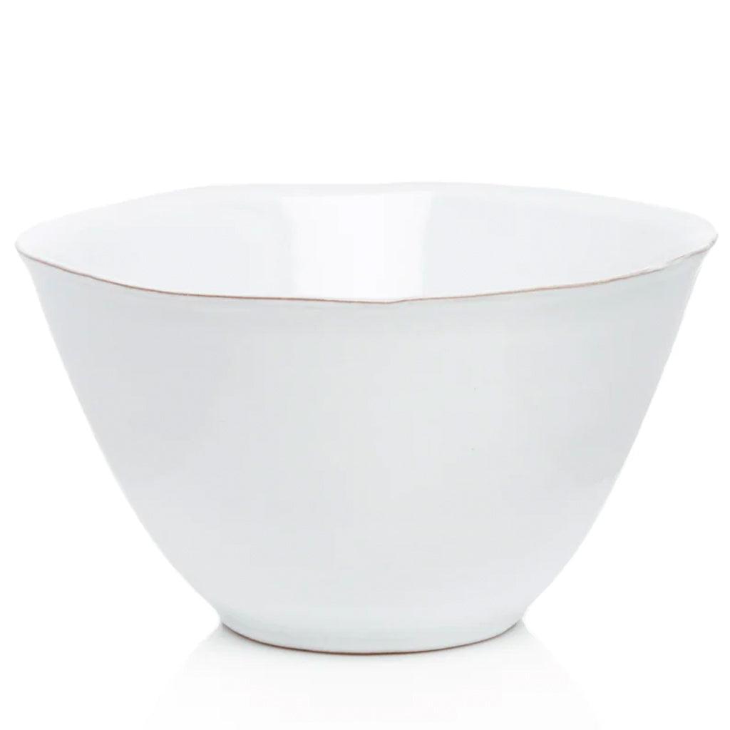 Stone Grey Stoneware Serve Bowl, hand-glazed cool grey-white terracotta, 10.25" diameter.
