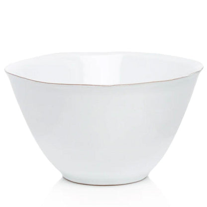 Stone Grey Stoneware Serve Bowl, hand-glazed cool grey-white terracotta, 10.25" diameter.