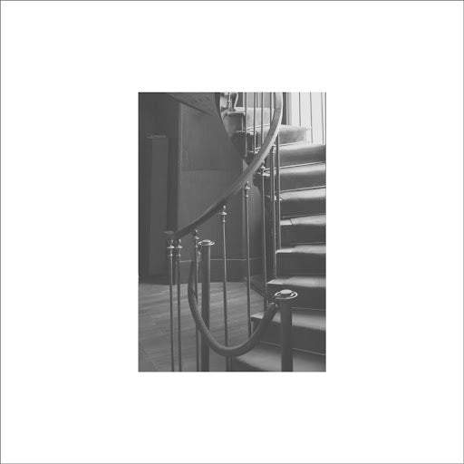 black and white art curved stairway velvet rope