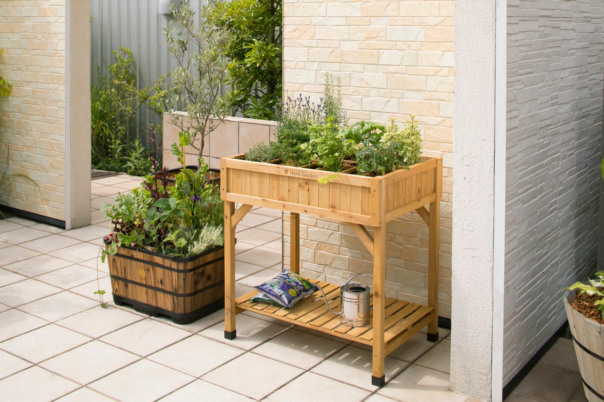 herb garden planter indoor VegTrug Wood Herb Garden Planter
