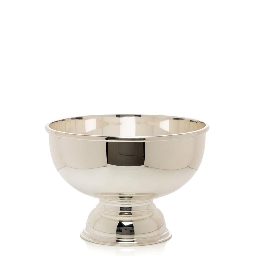 Vintage silverplate 6'' footed bowl, polished finish, c.1960 hotel style.