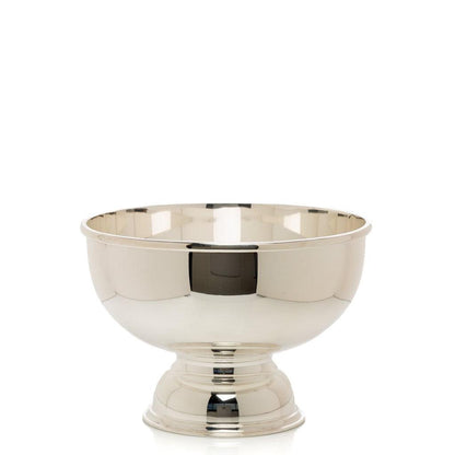 Vintage silverplate 6'' footed bowl, polished finish, c.1960 hotel style.