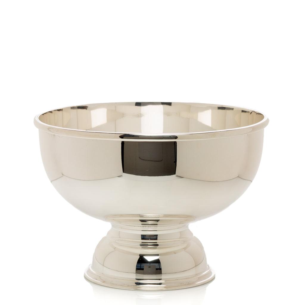 Vintage Hotel Silverplate 8" Footed Bowl, c.1960, shiny silver, polished finish.